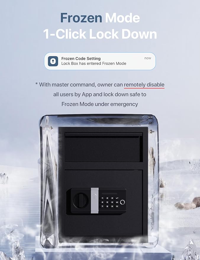 FORFEND Smart Home Safes | WiFi Safe Box App Unlock/Alarm | Voice Command, Kidnap SOS Alarm, Tamper Detect, Frozen Mode| Money Security Lockbox History Track | Caja Fuerte Anti-Pry Remote Live Monitor