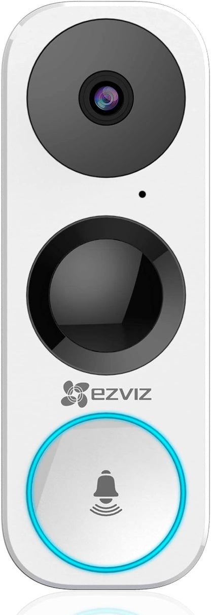 EZVIZ WiFi Video Doorbell, Night Vision, Two-Way Talk, PIR Motion Detection, Weather Proof, 180° Vertical FOV, Free 3-hour Cloud Storage(DB1) (Renewed)