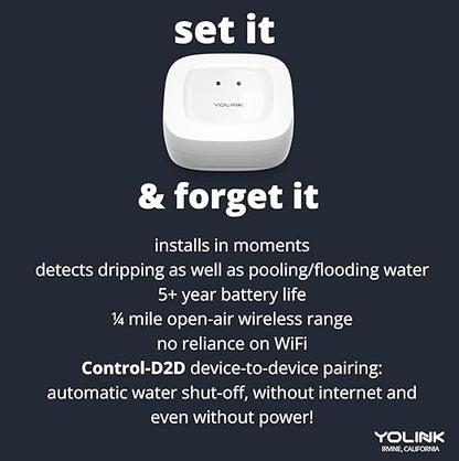 YoLink Water Leak Starter Kit: Hub + 6 Leak Sensor 1 (Silent), LoRa Long-Range, App/SMS/Email Alerts, D2D Offline Triggers, 2 AAA Up to 5-Year Battery, Compatible with Alexa/IFTTT/Home Assistant
