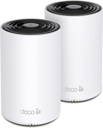 TP-Link Deco XE70 Pro AXE4900 Tri-Band WiFi 6E Mesh WiFi System - 2.5G WAN/LAN Ports, 4.9 Gbps Wi-Fi 5,500 Sq. Ft Coverage, Connect up to 200 Devices, 6 GHz Band, 2-Pack