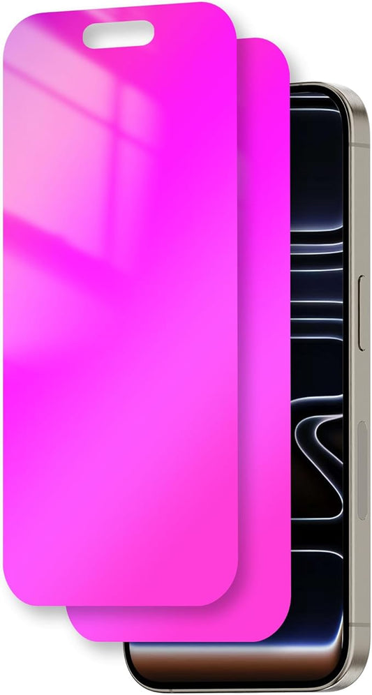 Juvraixo for iPhone 17 Pro Privacy Screen Protector Anti Blue Light for 17Pro Tempered Glass 6.3 Inch Gradient Colorful 28° Anti-Spy Easy Installation Full Coverage Anti-Scratch Bubble Free HD 2 Pack