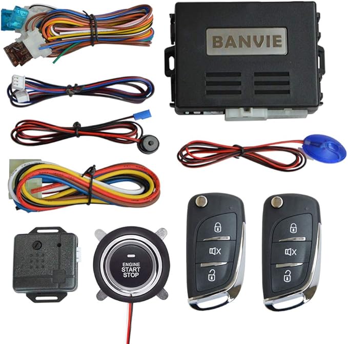① Car Keyless Entry Security Alarm System + ② Remote Engine Starter + ③ Push to Start Stop Iginition Button