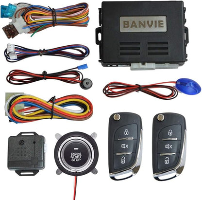 ① Car Keyless Entry Security Alarm System + ② Remote Engine Starter + ③ Push to Start Stop Iginition Button