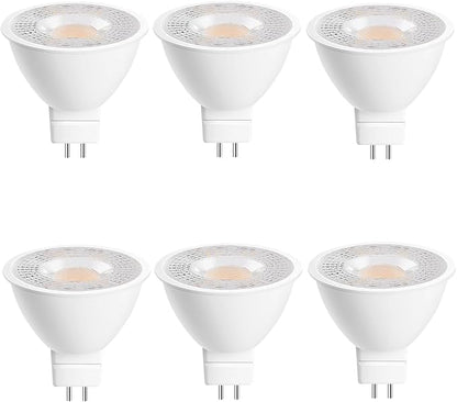 GEPLAD 6 Pack MR16 GU5.3 LED Bulbs, 5W 450 Lumens 3000K Soft White, 50W Halogen Equivalent, 38° Beam Angle, 12V-24V AC/DC, for Indoor/Outdoor Track & Recessed Lighting, Non-Dimmable