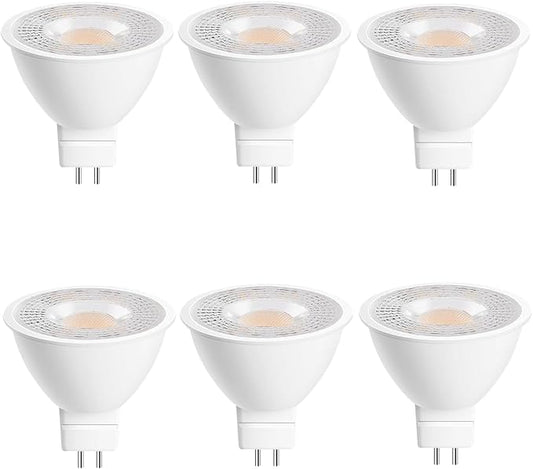GEPLAD 6 Pack MR16 GU5.3 LED Bulbs, 5W 450 Lumens 3000K Soft White, 50W Halogen Equivalent, 38° Beam Angle, 12V-24V AC/DC, for Indoor/Outdoor Track & Recessed Lighting, Non-Dimmable