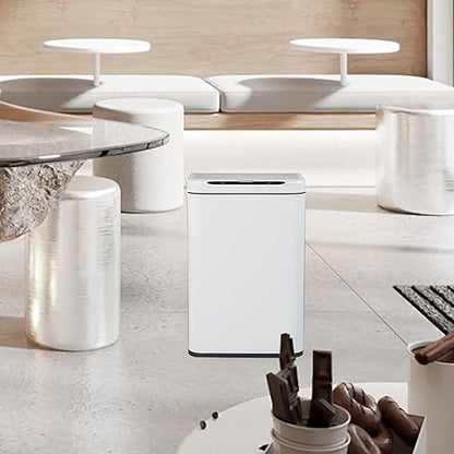 ELPHECO Stainless Steel Office Trash Can Motion Sensor Garbage Can Touchless Smart Trash Can Automatic Waste Bin for Kitchen, Office, Bathroom (White, 5.5 Gallons)