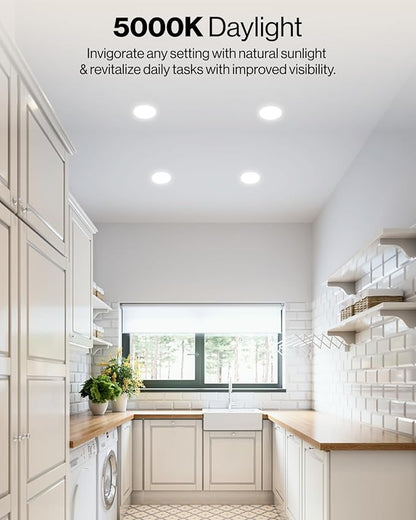Sunco 12 Pack Retrofit LED Recessed Lighting 6 Inch, Downlight Can Lights for Ceiling, Baffle Trim, 965 LM, 13W (120W Equivalent), 5000K Daylight, Dimmable, Damp Rated UL