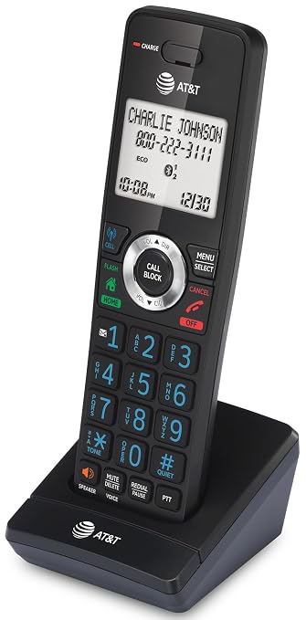 AT&T DLP70090 Expansion Cordless Handset ONLY – Compatible ONLY with DLP73290, DLP73390, DLP73490, DLP73590 Base Systems – Long Range DECT 6.0, Bluetooth Connect to Cell, Intercom, Speakerphone