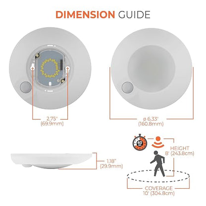 HALO HLCE 6-Pack 4 in LED Motion Sensor Ceiling Light Selectable CCT 1035lm