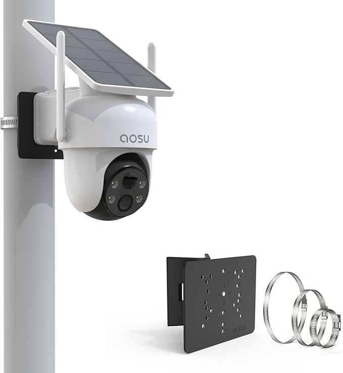 Pole Mount for for AOSU D1 SE/Lite/Max,eufy Solocam S340/E30,Reolink Argus PT 3MP/4MP/5MP/2K ANSQUE(GU01/SA01),SEHMUA,TP-Link Tapo Outdoor Pan/Tilt Wi-Fi,Cinnado B6 Security Cameras (Black)