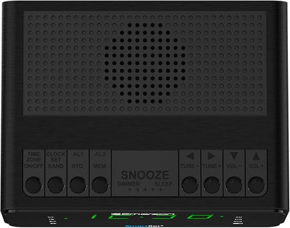 Emerson CKS1900 SmartSet Dual Alarm Clock Radio with AM/FM Digital Tuning, Auto Time Setting, 20 Presets, Jade Green LED Display, Snooze, Sleep Timer & Battery Backup