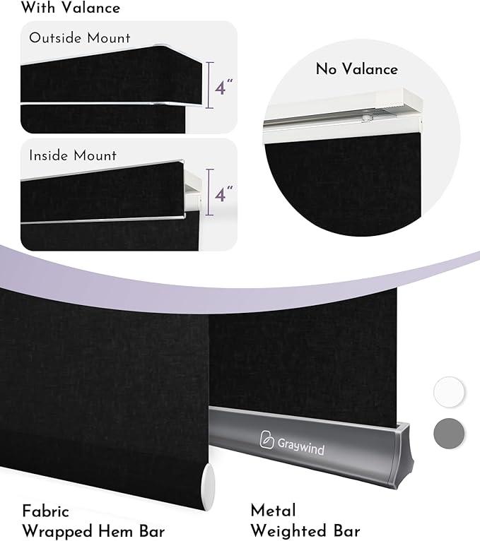 Graywind Rechargeable Smart Sliding Panels Blinds Compatible with Alexa Google Motorized Custom Panel Track Blinds Remote Control for Patio Sliding Door Closet Door Width Up to 177" (Matt Black)
