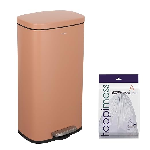 happimess Curtis 8 Gal Step Trash Can Soft Close 25", Clay Rose