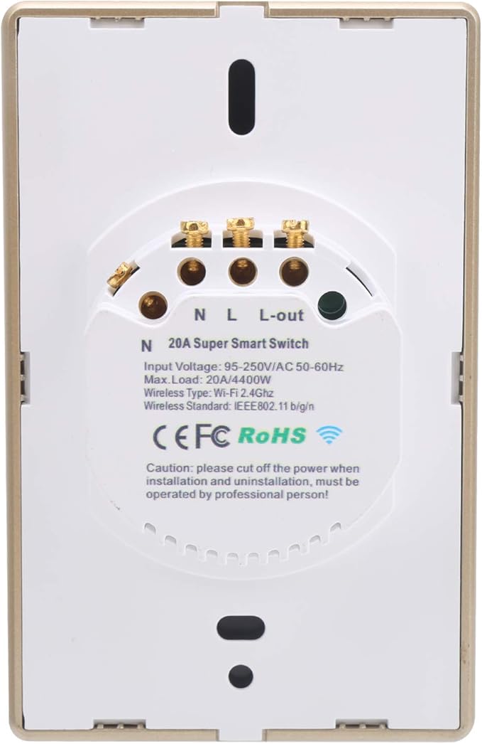 Smart Switch WiFi Wireless Remote Control Power Distribution Module Compatible with Google Home and iOS Siri EU UK Standard 4400W 95-250VAC Device for Scene Switching