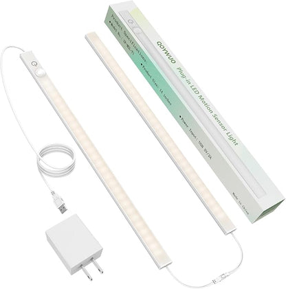 14" Slim USB Plug-in LED Motion Sensor Light Indoor, Bright & Dimmable Under Cabinet Light - 3 Modes (ON/Night/Day) for Kitchen, Cabinet, Closet - 4000K Neutral White, 1 Pack (2 Linkable)