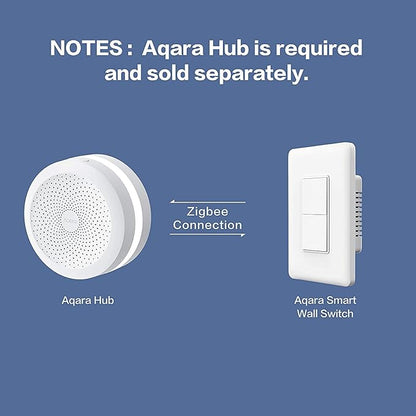 Aqara Smart Light Switch (with Neutral, Double Rocker), Requires AQARA HUB, Zigbee Switch, Remote Control and Set Timer for Home Automation, Compatible with Apple HomeKit, Alexa