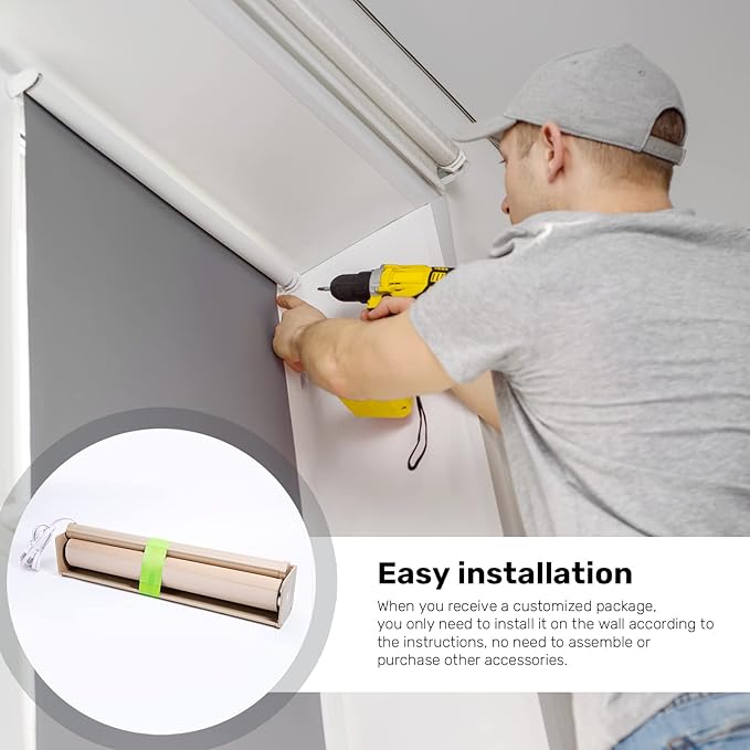 Smart Motorized Window Shades, Customizable Room Darkening Blinds with Remote Control for Home or Office