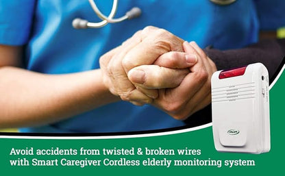 Smart Caregiver Wireless Bed Alarm System Kit - Cordless Weight Sensing 10x30 in Pad and Chair Pad, with AC Adapter and Nurse Call Button