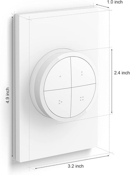 Philips Hue Wall Tap Dial Light Switch + Philips Hue White & Color Ambiance BR30 LED Smart Bulbs (2 Bulbs)