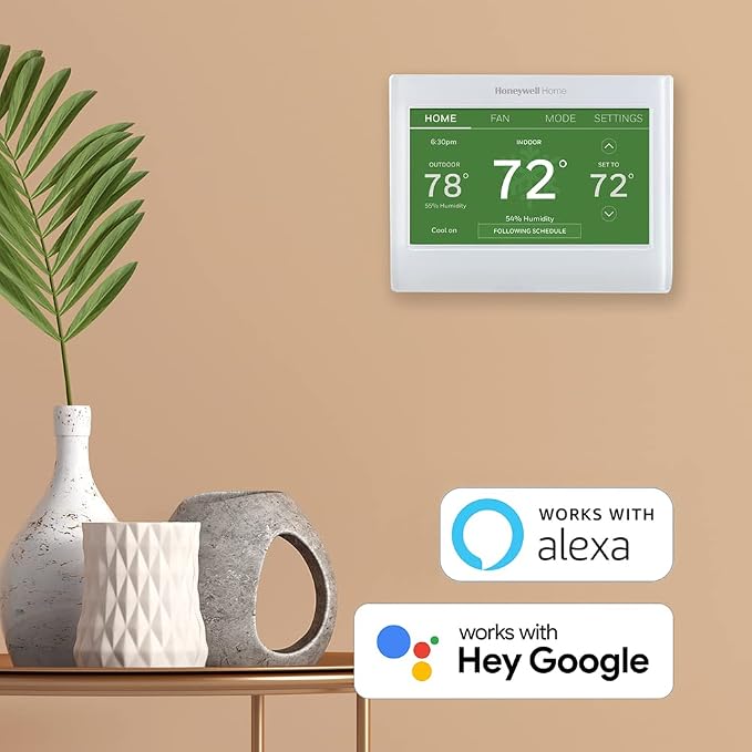 Honeywell Home RTH9600WF Smart Color Thermostat Energy Star Wi-Fi Programmable Touchscreen Alexa Ready - C-Wire Required (Pack of 2)