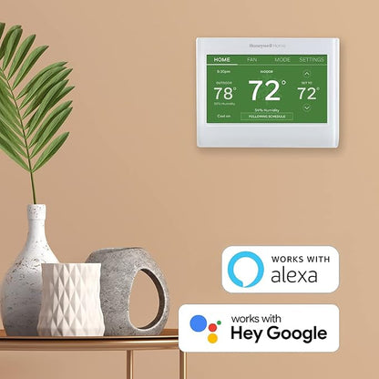 Honeywell Home RTH9600WF Smart Color Thermostat Energy Star Wi-Fi Programmable Touchscreen Alexa Ready - C-Wire Required (Pack of 2)