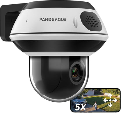 PANOEAGLE 4K 8MP Dome PTZ Camera Outdoor, 2.7~13.5mm Motorized Lens with 5X Optical Zoom,AI Motion Detection, Two Way Audio＆IR Night Vision, 512GB SD Slot, IP67,Compatible with Uniview, Blue Iris