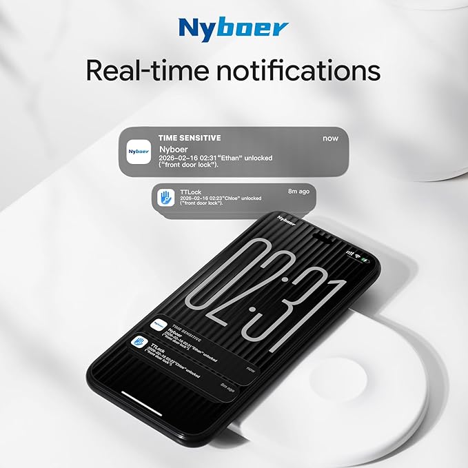 Wi-Fi Gateway Remotely Control Smart Fingerprint Door Lock with TT Lock App, Gateway Smart Hub Compatible with Alexa Voice Control,Electronic Lock Assemblies by Nyboer