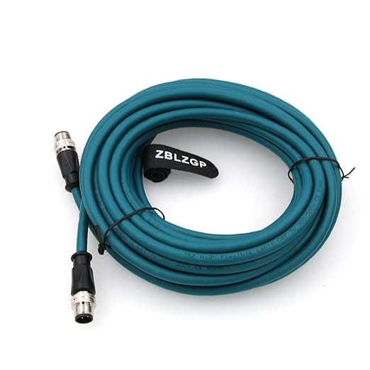 M12 4-Pin D Code Cat 5e Network Cable Male to Male,High Protection Shell Waterproof, Dustproof and Corrosion Resistant for Outdoor Industrial Device Connections 8M