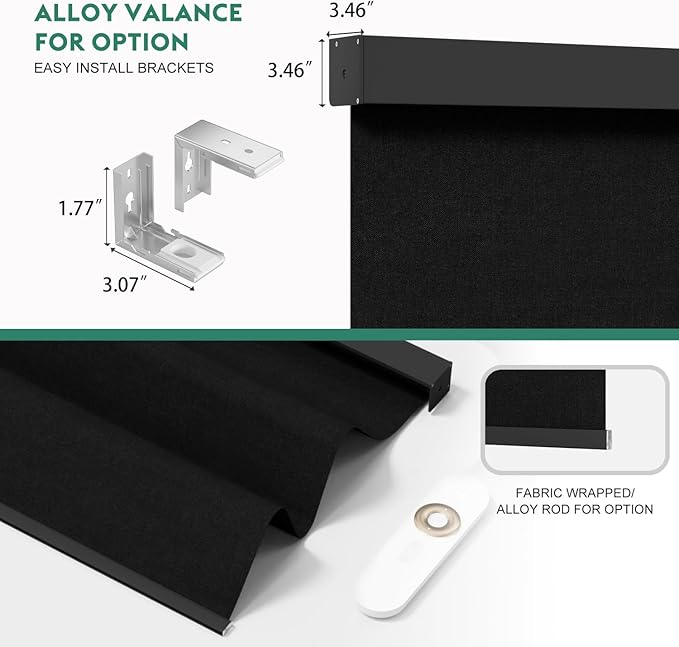 Motorized Blinds with Remote [100% Blackout & Silent Motor] Smart Blinds Compatible with Alexa Google HomeKit, Electric Roller Shades for Indoor Windows, Customized Size, Mist Ultra Black