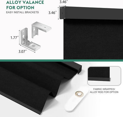 Motorized Blinds with Remote [100% Blackout & Silent Motor] Smart Blinds Compatible with Alexa Google HomeKit, Electric Roller Shades for Indoor Windows, Customized Size, Mist Ultra Black