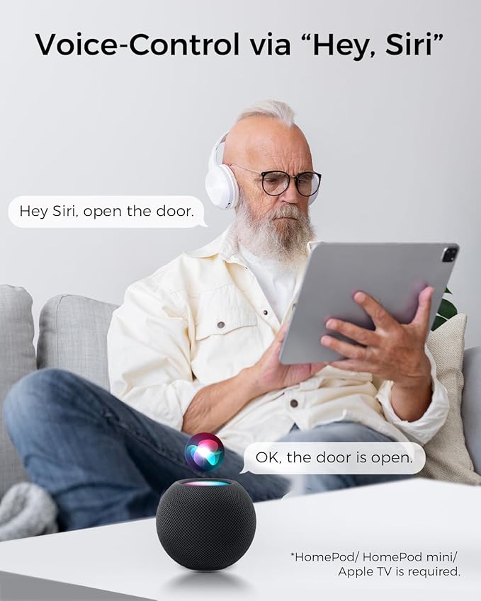 Smart Lock with Apple Home Key, Fingerprint Keyless Entry Door Lock Deadbolt for Front Door, Works with Homekit, Keypad, Auto Lock & Easy Install, US Tel Support