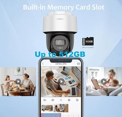 DS-2DE2C400MWG-E 4MP Mini PT POE Outdoor Camera, 2.8MM Wide Lens, H.265+, Smart Hybrid-light, Support Human Detection and Auto-tracking, Built-in Microphone, Speaker, Card Slot(Up to 512 GB), IP66