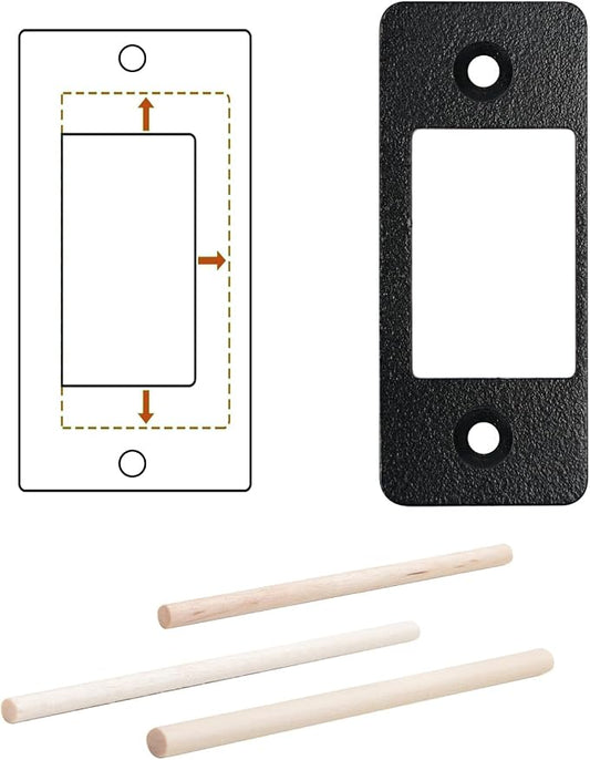 Deadbolt Restorer Strike Plate Large Version 2-3/4" x 1-1/8" | Large Opening Fix Latch Misalignment/Sticking/Jamming, 2-1/8" Screw Hole Spacing, Ideal for Common/Electronic/Smart locks