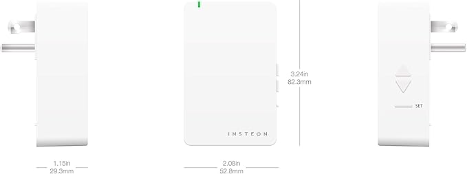Insteon Smart On/Off Plug-in Module, 1800W, 3-Pin, 2635-222 - Indoor Only - Requires Insteon Hub for Voice Control with Amazon Alexa and Google Assistant