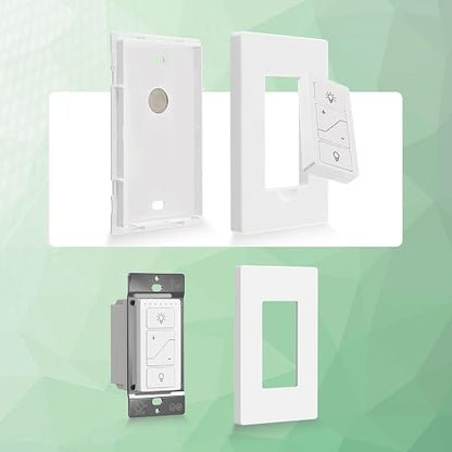 2PCS Dimmer Switch, Smart Light Switch Remote with Alexa Wireless | Single Pole Wireless Switch for Dimmable LED/CFL/Incandescent Light, 6-Level Brightness Adjustment, Bluetooth Voice Control