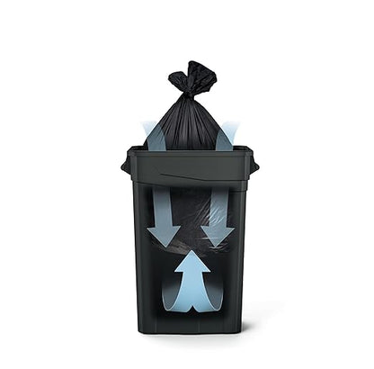 Suncast Commercial 23-Gallon Narrow Trash Can with Handles - Durable Garbage Can, Gray, Made in the USA