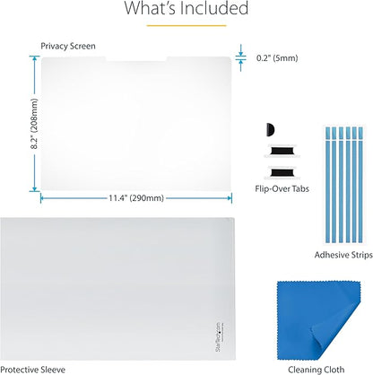 StarTech.com 13.5-inch 3:2 Flip-Over Privacy Screen with Touch, Laptop Security Shield, Anti-Glare Blue Light Filter