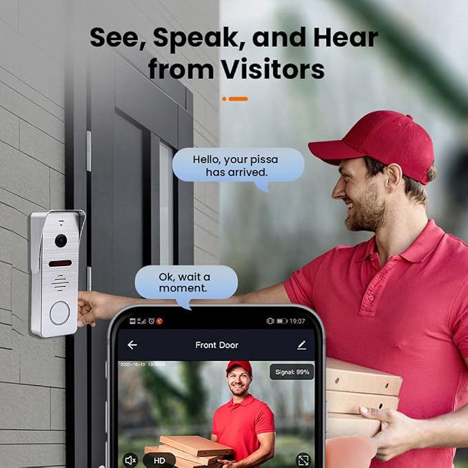Video Doorbell Home Intercom with 1080P Video Entry Doorphone Door Camera,10 Inch Touch WiFi Monitor System(Wired),TUYA WiFi Smart Home Video Intercom Door Phone Kits for Villa Apartment