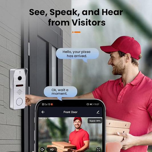 Video Doorbell Home Intercom with 1080P Video Entry Doorphone Door Camera,10 Inch Touch WiFi Monitor System(Wired),TUYA WiFi Smart Home Video Intercom Door Phone Kits for Villa Apartment