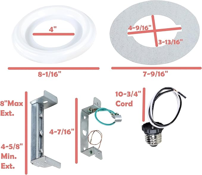 Aspen Creative 21067-11, Recessed Lighting Converter Kit, 8" Diameter, White Plastic Medallion, Set of 1