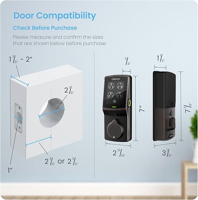Lockly Secure Pro Bluetooth Smart Door Lock, Keyless Entry with PIN Genie® Digital Keypad, 3D Biometric Fingerprint Sensor Front Door Lock Deadbolt, Voice Control & Auto Lock - Deadbolt Edition