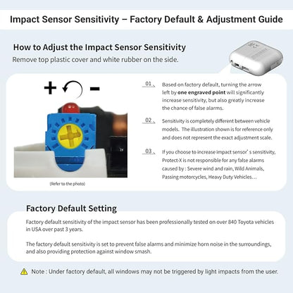 Protect-X, Fits for Sequoia 2026 2025 2024 2023, with Valet Mode, Plug & Play Smart Sensor System, Anti-Theft for Wheels, Catalytic Converter, Window Breakage Protection & Power Window Controller