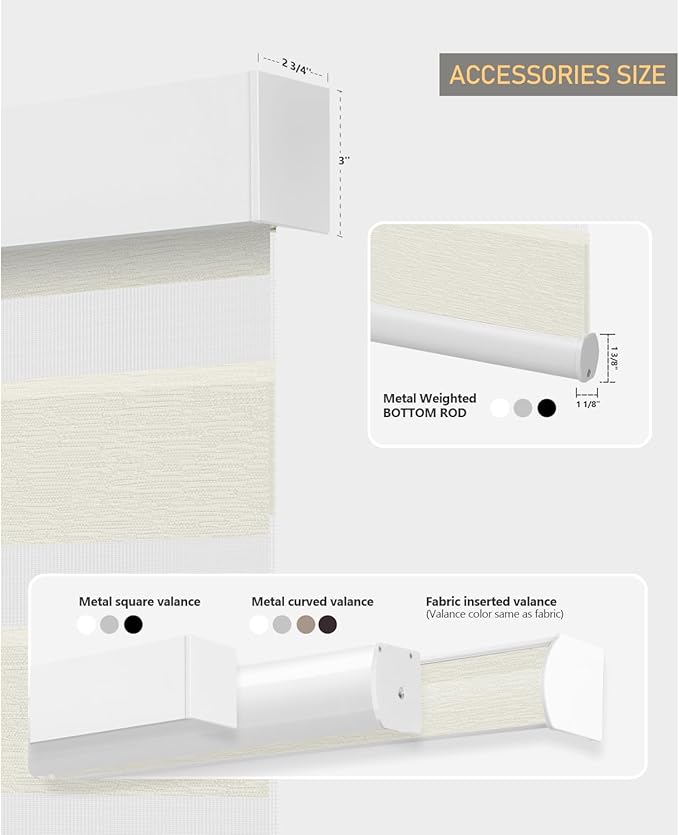 ACMEART Motorized Zebra Blinds,Smart APP & Remote Control Light Filtering Zebra Shades,Compatible with Alexa,Custom Size Electric Window Blinds for Home Office (Jacquard Light Beige)