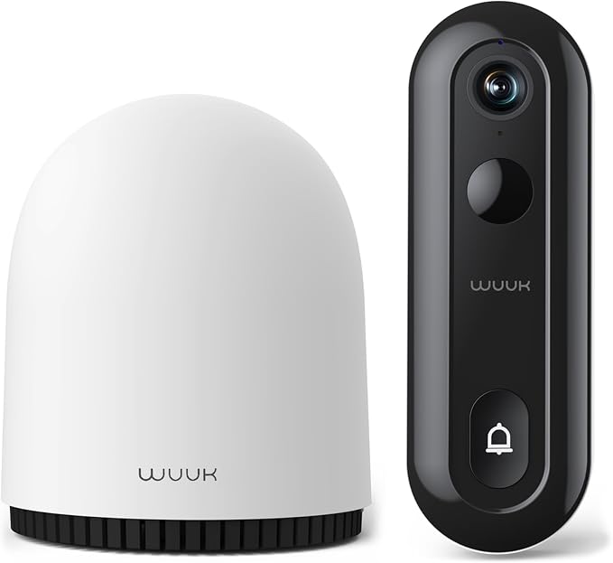 WUUK Doorbell Camera Wireless No Subscription 2K, Wired Video Doorbell
