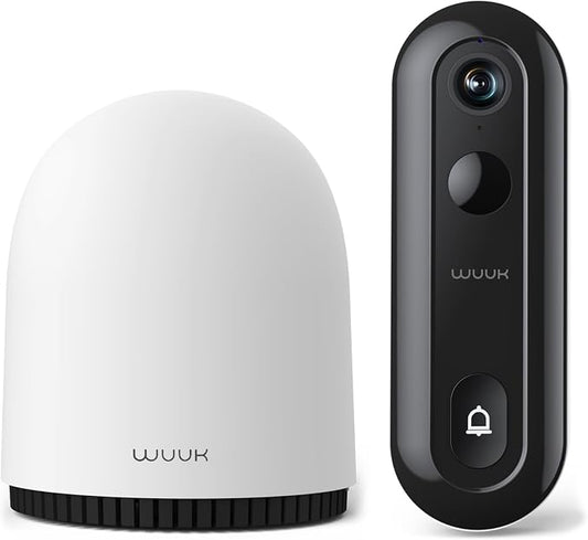 WUUK Doorbell Camera Wireless No Subscription 2K, Wired Video Doorbell
