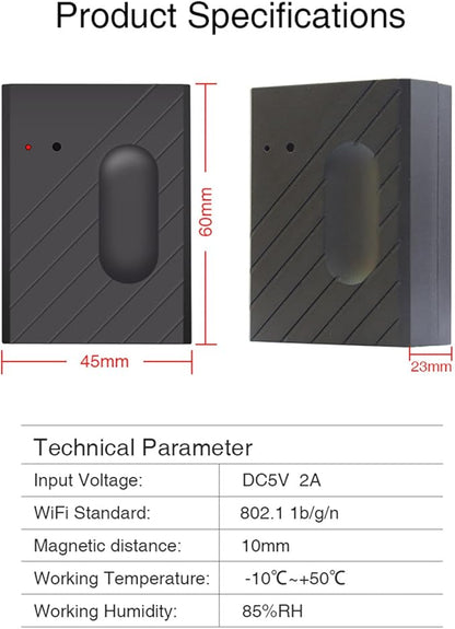 WEGART WiFi Garage Door Controller CK400A,2.4GHz Tuya APP Control Compatible with Alexa Echo Google Home Remotely Control The Garage Door and Keep Track of The Dynamics in Real Time