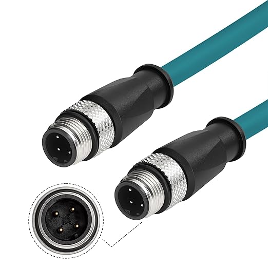 M12 4-pin D Code - D Code Cable Ethernet Shielded Flame-Retardant Cable Material Excellent Safety for Safety-Conscious Networks 20M