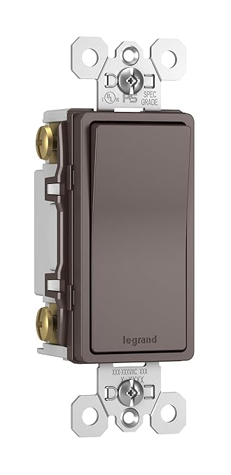 Legrand Radiant 15 Amp Rocker Wall Switch, Decorator Light Switches, Brown, 4-Way, TM874 (Pack of 2)