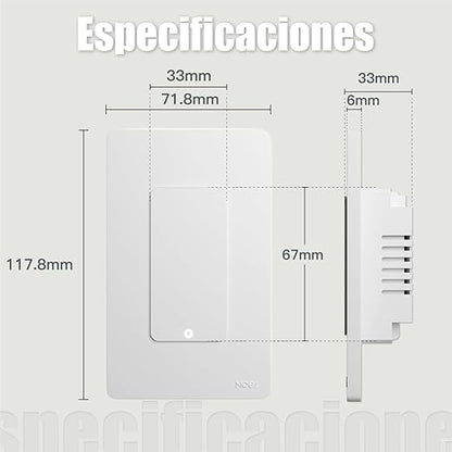 MOES Smart 4 Gang Light Switches, 2.4GHz Wi-Fi Single Pole Switch, Netural Wire Required, Inteligente Switch Combo Compatible with Alexa Google Assistant, Remote Control