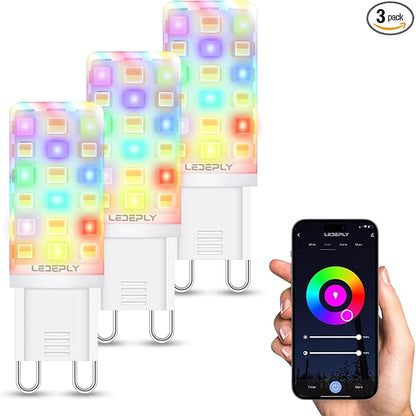 WiFi G9 Smart Bulb, RGBCW, Compatible with Alexa Google Home, Dimmable, Tunable White(2700k-6500k), 2.4GHZ WiFi Only, 3Pack